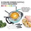 image:imageNostalgia 12Cup Electric Fondue Pot Set for Cheese amp Chocolate  8 ColorCoded Forks Temperature Control  Stainless Steel Kitchen Gadgets and Appliances for Hors dOeuvres and More  AquaAqua