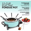 image:imageNostalgia 12Cup Electric Fondue Pot Set for Cheese amp Chocolate  8 ColorCoded Forks Temperature Control  Stainless Steel Kitchen Gadgets and Appliances for Hors dOeuvres and More  AquaAqua