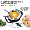 image:imageNostalgia 12Cup Electric Fondue Pot Set for Cheese amp Chocolate  8 ColorCoded Forks Temperature Control  Stainless Steel Kitchen Gadgets and Appliances for Hors dOeuvres and More  AquaBlack