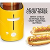 image:imageNostalgia 2 Slot Hot Dog and Bun Toaster with Mini Tongs Retro Hot Dog Toaster Hot Dog Cooker that Works with Chicken Turkey Veggie Links Sausages and Brats Metallic RedYellow