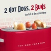 image:imageNostalgia 2 Slot Hot Dog and Bun Toaster with Mini Tongs Retro Hot Dog Toaster Hot Dog Cooker that Works with Chicken Turkey Veggie Links Sausages and Brats Metallic RedRed
