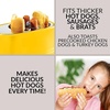 image:imageNostalgia 2 Slot Hot Dog and Bun Toaster with Mini Tongs Retro Hot Dog Toaster Hot Dog Cooker that Works with Chicken Turkey Veggie Links Sausages and Brats Metallic RedYellow