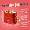 image:imageNostalgia 2 Slot Hot Dog and Bun Toaster with Mini Tongs Retro Hot Dog Toaster Hot Dog Cooker that Works with Chicken Turkey Veggie Links Sausages and Brats Metallic RedMetallic Red