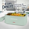 image:imageNostalgia 32Ounce Heated Electric Lunch Box  Travel Size 4 Cup Capacity for Soup Pasta and Leftovers  LeakProof Silicone Sealed Lid Foldable Carry Handle Detachable Cord  ChambraySage