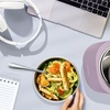 image:imageNostalgia 32Ounce Heated Electric Lunch Box  Travel Size 4 Cup Capacity for Soup Pasta and Leftovers  LeakProof Silicone Sealed Lid Foldable Carry Handle Detachable Cord  ChambrayLavender