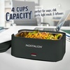 image:imageNostalgia 32Ounce Heated Electric Lunch Box  Travel Size 4 Cup Capacity for Soup Pasta and Leftovers  LeakProof Silicone Sealed Lid Foldable Carry Handle Detachable Cord  ChambrayBlack