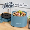 image:imageNostalgia 32Ounce Heated Electric Lunch Box  Travel Size 4 Cup Capacity for Soup Pasta and Leftovers  LeakProof Silicone Sealed Lid Foldable Carry Handle Detachable Cord  ChambrayOcean Blue