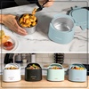 image:imageNostalgia 32Ounce Heated Electric Lunch Box  Travel Size 4 Cup Capacity for Soup Pasta and Leftovers  LeakProof Silicone Sealed Lid Foldable Carry Handle Detachable Cord  ChambrayChambray