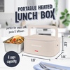 image:imageNostalgia 32Ounce Heated Electric Lunch Box  Travel Size 4 Cup Capacity for Soup Pasta and Leftovers  LeakProof Silicone Sealed Lid Foldable Carry Handle Detachable Cord  ChambrayOatmeal