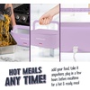 image:imageNostalgia 32Ounce Heated Electric Lunch Box  Travel Size 4 Cup Capacity for Soup Pasta and Leftovers  LeakProof Silicone Sealed Lid Foldable Carry Handle Detachable Cord  ChambrayLavender