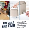 image:imageNostalgia 32Ounce Heated Electric Lunch Box  Travel Size 4 Cup Capacity for Soup Pasta and Leftovers  LeakProof Silicone Sealed Lid Foldable Carry Handle Detachable Cord  ChambrayOatmeal