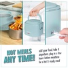 image:imageNostalgia 32Ounce Heated Electric Lunch Box  Travel Size 4 Cup Capacity for Soup Pasta and Leftovers  LeakProof Silicone Sealed Lid Foldable Carry Handle Detachable Cord  ChambrayChambray