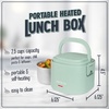 image:imageNostalgia 32Ounce Heated Electric Lunch Box  Travel Size 4 Cup Capacity for Soup Pasta and Leftovers  LeakProof Silicone Sealed Lid Foldable Carry Handle Detachable Cord  ChambraySage