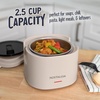 image:imageNostalgia 32Ounce Heated Electric Lunch Box  Travel Size 4 Cup Capacity for Soup Pasta and Leftovers  LeakProof Silicone Sealed Lid Foldable Carry Handle Detachable Cord  ChambrayOatmeal