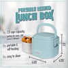 image:imageNostalgia 32Ounce Heated Electric Lunch Box  Travel Size 4 Cup Capacity for Soup Pasta and Leftovers  LeakProof Silicone Sealed Lid Foldable Carry Handle Detachable Cord  ChambrayChambray