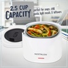 image:imageNostalgia 32Ounce Heated Electric Lunch Box  Travel Size 4 Cup Capacity for Soup Pasta and Leftovers  LeakProof Silicone Sealed Lid Foldable Carry Handle Detachable Cord  ChambrayWhite