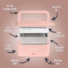 image:imageNostalgia 32Ounce Heated Electric Lunch Box  Travel Size 4 Cup Capacity for Soup Pasta and Leftovers  LeakProof Silicone Sealed Lid Foldable Carry Handle Detachable Cord  ChambrayCherry Blossom