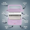 image:imageNostalgia 32Ounce Heated Electric Lunch Box  Travel Size 4 Cup Capacity for Soup Pasta and Leftovers  LeakProof Silicone Sealed Lid Foldable Carry Handle Detachable Cord  ChambrayLavender