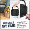 image:imageNostalgia 32Ounce Heated Electric Lunch Box  Travel Size 4 Cup Capacity for Soup Pasta and Leftovers  LeakProof Silicone Sealed Lid Foldable Carry Handle Detachable Cord  ChambrayBlack