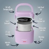 image:imageNostalgia 32Ounce Heated Electric Lunch Box  Travel Size 4 Cup Capacity for Soup Pasta and Leftovers  LeakProof Silicone Sealed Lid Foldable Carry Handle Detachable Cord  ChambrayLavender