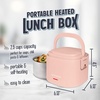 image:imageNostalgia 32Ounce Heated Electric Lunch Box  Travel Size 4 Cup Capacity for Soup Pasta and Leftovers  LeakProof Silicone Sealed Lid Foldable Carry Handle Detachable Cord  ChambrayCherry Blossom