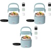 image:imageNostalgia 32Ounce Heated Electric Lunch Box  Travel Size 4 Cup Capacity for Soup Pasta and Leftovers  LeakProof Silicone Sealed Lid Foldable Carry Handle Detachable Cord  ChambrayChambray