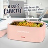 image:imageNostalgia 32Ounce Heated Electric Lunch Box  Travel Size 4 Cup Capacity for Soup Pasta and Leftovers  LeakProof Silicone Sealed Lid Foldable Carry Handle Detachable Cord  ChambrayCherry Blossom