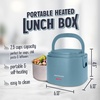 image:imageNostalgia 32Ounce Heated Electric Lunch Box  Travel Size 4 Cup Capacity for Soup Pasta and Leftovers  LeakProof Silicone Sealed Lid Foldable Carry Handle Detachable Cord  ChambrayOcean Blue