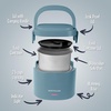 image:imageNostalgia 32Ounce Heated Electric Lunch Box  Travel Size 4 Cup Capacity for Soup Pasta and Leftovers  LeakProof Silicone Sealed Lid Foldable Carry Handle Detachable Cord  ChambrayOcean Blue