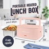 image:imageNostalgia 32Ounce Heated Electric Lunch Box  Travel Size 4 Cup Capacity for Soup Pasta and Leftovers  LeakProof Silicone Sealed Lid Foldable Carry Handle Detachable Cord  ChambrayCherry Blossom