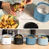 image:imageNostalgia 32Ounce Heated Electric Lunch Box  Travel Size 4 Cup Capacity for Soup Pasta and Leftovers  LeakProof Silicone Sealed Lid Foldable Carry Handle Detachable Cord  ChambrayOcean Blue