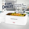 image:imageNostalgia 32Ounce Heated Electric Lunch Box  Travel Size 4 Cup Capacity for Soup Pasta and Leftovers  LeakProof Silicone Sealed Lid Foldable Carry Handle Detachable Cord  ChambrayWhite