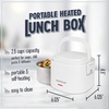 image:imageNostalgia 32Ounce Heated Electric Lunch Box  Travel Size 4 Cup Capacity for Soup Pasta and Leftovers  LeakProof Silicone Sealed Lid Foldable Carry Handle Detachable Cord  ChambrayWhite