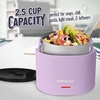 image:imageNostalgia 32Ounce Heated Electric Lunch Box  Travel Size 4 Cup Capacity for Soup Pasta and Leftovers  LeakProof Silicone Sealed Lid Foldable Carry Handle Detachable Cord  ChambrayLavender