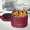 image:imageNostalgia 32Ounce Heated Electric Lunch Box  Travel Size 4 Cup Capacity for Soup Pasta and Leftovers  LeakProof Silicone Sealed Lid Foldable Carry Handle Detachable Cord  ChambrayCranberry