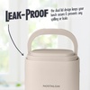 image:imageNostalgia 32Ounce Heated Electric Lunch Box  Travel Size 4 Cup Capacity for Soup Pasta and Leftovers  LeakProof Silicone Sealed Lid Foldable Carry Handle Detachable Cord  ChambrayOatmeal
