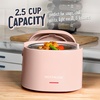 image:imageNostalgia 32Ounce Heated Electric Lunch Box  Travel Size 4 Cup Capacity for Soup Pasta and Leftovers  LeakProof Silicone Sealed Lid Foldable Carry Handle Detachable Cord  ChambrayCherry Blossom