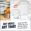 image:imageNostalgia 32Ounce Heated Electric Lunch Box  Travel Size 4 Cup Capacity for Soup Pasta and Leftovers  LeakProof Silicone Sealed Lid Foldable Carry Handle Detachable Cord  ChambrayWhite