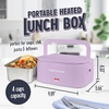 image:imageNostalgia 32Ounce Heated Electric Lunch Box  Travel Size 4 Cup Capacity for Soup Pasta and Leftovers  LeakProof Silicone Sealed Lid Foldable Carry Handle Detachable Cord  ChambrayLavender
