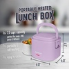 image:imageNostalgia 32Ounce Heated Electric Lunch Box  Travel Size 4 Cup Capacity for Soup Pasta and Leftovers  LeakProof Silicone Sealed Lid Foldable Carry Handle Detachable Cord  ChambrayLavender