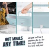 image:imageNostalgia 32Ounce Heated Electric Lunch Box  Travel Size 4 Cup Capacity for Soup Pasta and Leftovers  LeakProof Silicone Sealed Lid Foldable Carry Handle Detachable Cord  ChambrayChambray