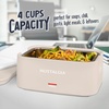 image:imageNostalgia 32Ounce Heated Electric Lunch Box  Travel Size 4 Cup Capacity for Soup Pasta and Leftovers  LeakProof Silicone Sealed Lid Foldable Carry Handle Detachable Cord  ChambrayOatmeal