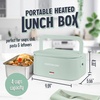 image:imageNostalgia 32Ounce Heated Electric Lunch Box  Travel Size 4 Cup Capacity for Soup Pasta and Leftovers  LeakProof Silicone Sealed Lid Foldable Carry Handle Detachable Cord  ChambraySage