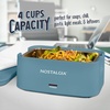 image:imageNostalgia 32Ounce Heated Electric Lunch Box  Travel Size 4 Cup Capacity for Soup Pasta and Leftovers  LeakProof Silicone Sealed Lid Foldable Carry Handle Detachable Cord  ChambrayOcean Blue