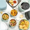 image:imageNostalgia 32Ounce Heated Electric Lunch Box  Travel Size 4 Cup Capacity for Soup Pasta and Leftovers  LeakProof Silicone Sealed Lid Foldable Carry Handle Detachable Cord  ChambrayChambray