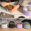 image:imageNostalgia 32Ounce Heated Electric Lunch Box  Travel Size 4 Cup Capacity for Soup Pasta and Leftovers  LeakProof Silicone Sealed Lid Foldable Carry Handle Detachable Cord  ChambrayLavender