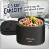 image:imageNostalgia 32Ounce Heated Electric Lunch Box  Travel Size 4 Cup Capacity for Soup Pasta and Leftovers  LeakProof Silicone Sealed Lid Foldable Carry Handle Detachable Cord  ChambrayBlack