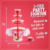 image:imageNostalgia 3Tier Party Fountain Holds 1 Gallon LED Lighted Base Includes 5 Reusable Cups ClearDeluxe Party Fountain