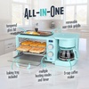 image:imageNostalgia 3in1 Breakfast Station  Includes Coffee Maker NonStick Griddle and 4Slice Toaster Oven  Versatile Breakfast Maker with Timer  AquaAqua