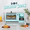 image:imageNostalgia 3in1 Breakfast Station  Includes Coffee Maker NonStick Griddle and 4Slice Toaster Oven  Versatile Breakfast Maker with Timer  AquaAqua